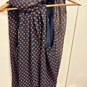 Banana Republic Navy and Orange Patterned Halter Top